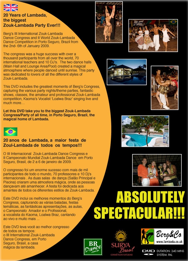 III International Zouk-Lambada Dance Congress DVD 2009 back cover